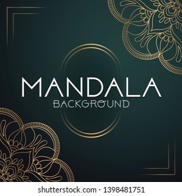 Vector luxury ornamental mandala design background in gold color. Invitation template with floral mandala ornament - Vector illustration