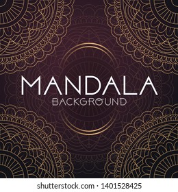 Vector luxury ornamental mandala design background in gold color. Invitation template with floral mandala ornament - Vector illustration