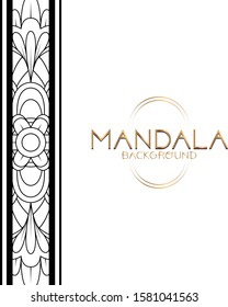Vector luxury ornamental mandala design background. Invitation template with floral mandala ornament - Vector illustration