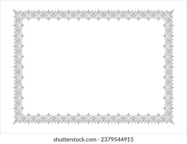 Vector luxury photo frame border design, certificate border or resume border frame