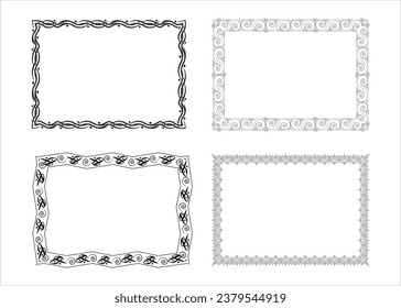 Vector luxury photo frame border design, certificate border or resume border frame