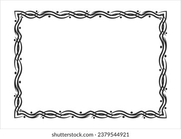 Vector luxury photo frame border design, certificate border or resume border frame