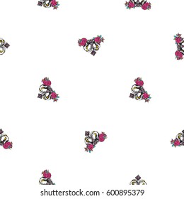 Vector luxury queen crown seamless pattern background. Fashion illustration, patch, sticker. 