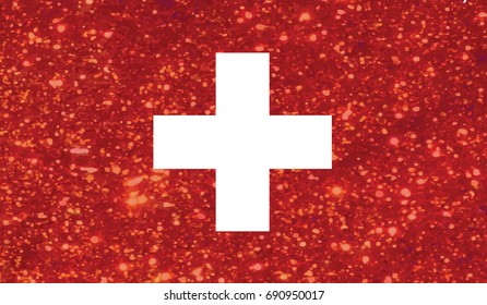 The vector Luxury red glitter Swiss Switzerland country flag icon