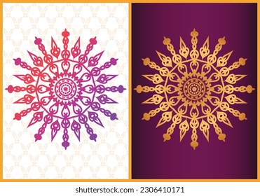Formas redondeadas de lujo vectorial, diseño de mandala colorido y ornamento abstracto.
