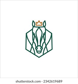 vector luxury royal horse minimalist line logo design