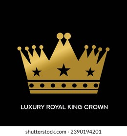 Vector luxury royal king crown icon silhouette, crown icon trendy on modern crown logo