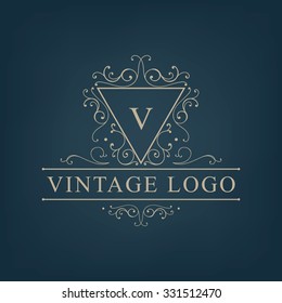 Vector luxury, royal monogram logo, icon isolated. Vintage, retro rich baroque sign, company branding