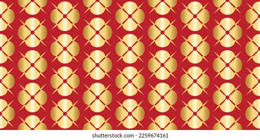 Vector Luxury Seamless Pattern. Chinese Ornament. Red and Gold Colors