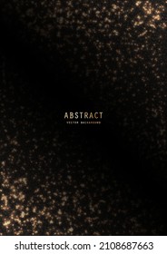 Vector lujoso fondo negro brillante con un brillo dorado y destellos. Modelo de diseño de celebración decorativa de brillo premium de invitación, folleto, cuaderno o tarjeta