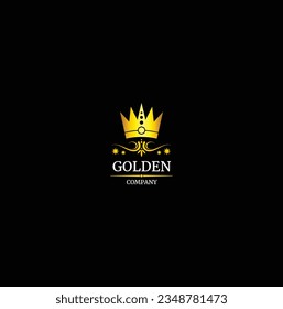 Vector Luxury Sign Gold Crown. Chic Gradient Font. Exclusive princess typo with golden crown on black background.
Geometric Vintage Creative Crown abstract Logo design vector template. Vintage Crown.