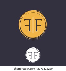 Letra vectorial de estilo lujoso alfabeto monograma del logo FF. Ilustración del vector EPS.8 EPS.10
