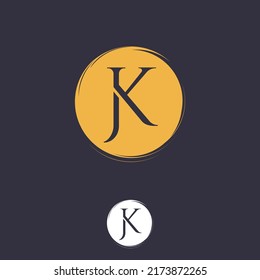 Letra vectorial de estilo lujoso alfabeto monograma del logotipo JK. Ilustración del vector EPS.8 EPS.10