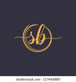 Letra vectorial de estilo lujoso alfabeto monocapico del logotipo SB. Ilustración del vector EPS.8 EPS.10