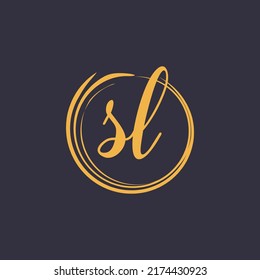Vector luxury style letter SL logo monogram alphabet. Vector illustration EPS.8 EPS.10