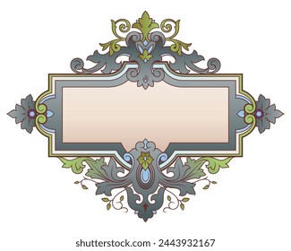 Vector luxury vignette in ancient style for advertisements, wedding, invitations or greeting cards. 