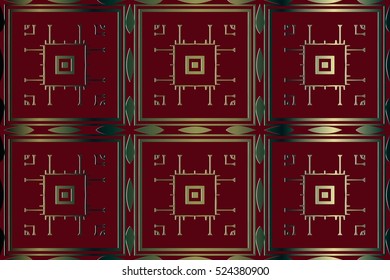 Vector luxury vintage background pattern frame from gild on burgundy background
