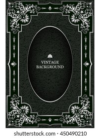 Vector luxury vintage border in the baroque style with silver floral pattern frame. The template for the book covers, old royal pages, invitations, greeting cards, certificates, diplomas.