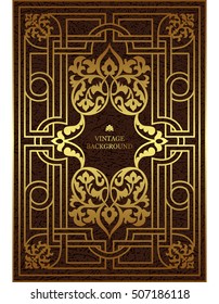 Vector luxury vintage border in the baroque style with gold floral pattern frame. The template for the book covers, old royal pages, invitations, greeting cards, certificates, diplomas.