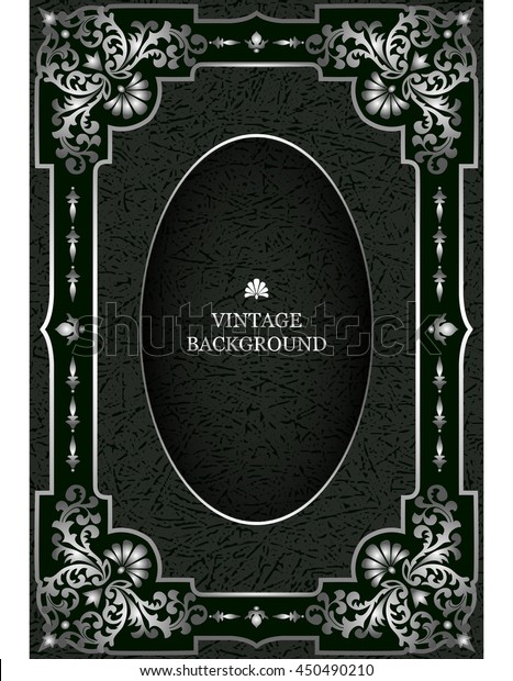 Vector luxury vintage border in the baroque\
style with silver floral pattern frame. The template for the book\
covers, old royal pages, invitations, greeting cards, certificates,\
diplomas.