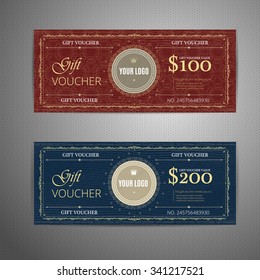 Vector Luxury Voucher template with premium vintage pattern