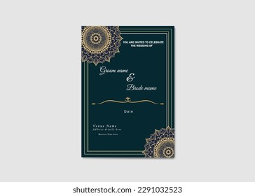 Vector luxury wedding invitation card template design