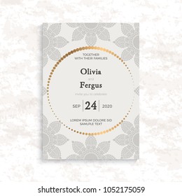 Vector luxury wedding invitation with mandala