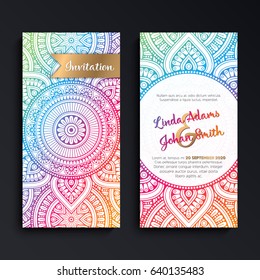 Vector Luxury Wedding Invitation With Mandala