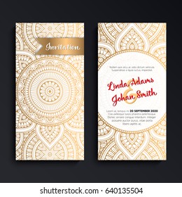 Vector Luxury Wedding Invitation With Mandala