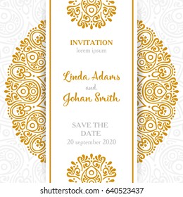 Vector Luxury Wedding Invitation With Mandala