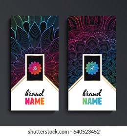Vector luxury wedding invitation with mandala
