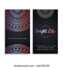 Vector luxury wedding invitation with mandala