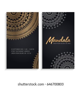 Vector luxury wedding invitation with mandala