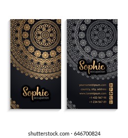 Vector luxury wedding invitation with mandala