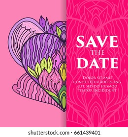 Vector luxury wedding invitation with mandala