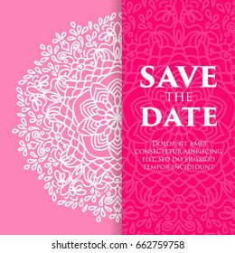 Vector luxury wedding invitation with mandala