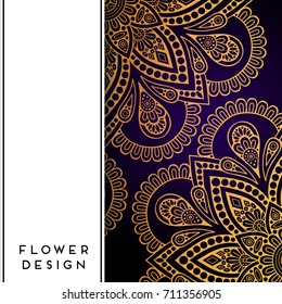 Vector luxury wedding invitation with mandala