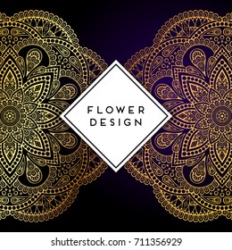 Vector luxury wedding invitation with mandala