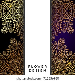 Vector luxury wedding invitation with mandala