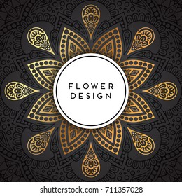 Vector luxury wedding invitation with mandala