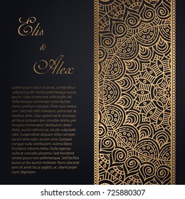 Vector luxury wedding invitation with mandala