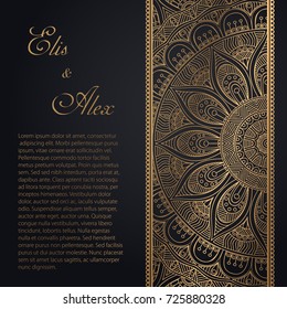 Vector luxury wedding invitation with mandala