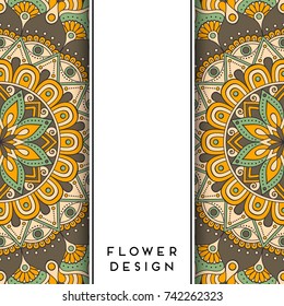Vector luxury wedding invitation with mandala
