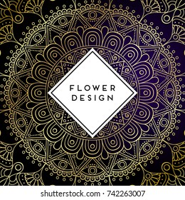 Vector luxury wedding invitation with mandala