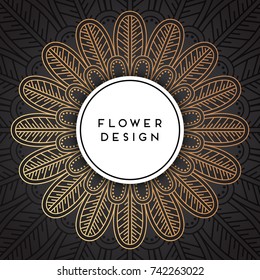 Vector luxury wedding invitation with mandala