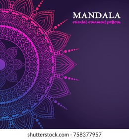 Vector luxury wedding invitation with mandala