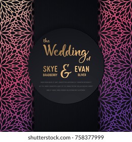 Vector luxury wedding invitation with mandala