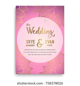 Vector luxury wedding invitation with mandala