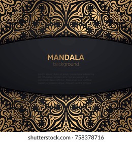 Vector luxury wedding invitation with mandala