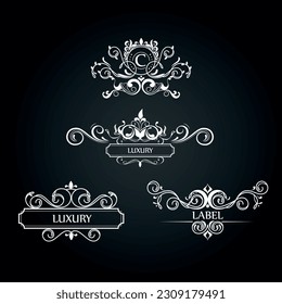 vector luxury wedding and label decoration